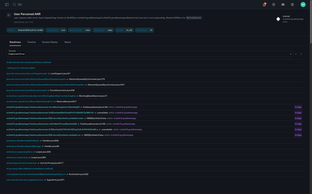Stack trace view