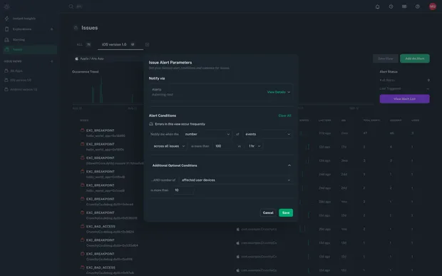 Announcing issue alerting